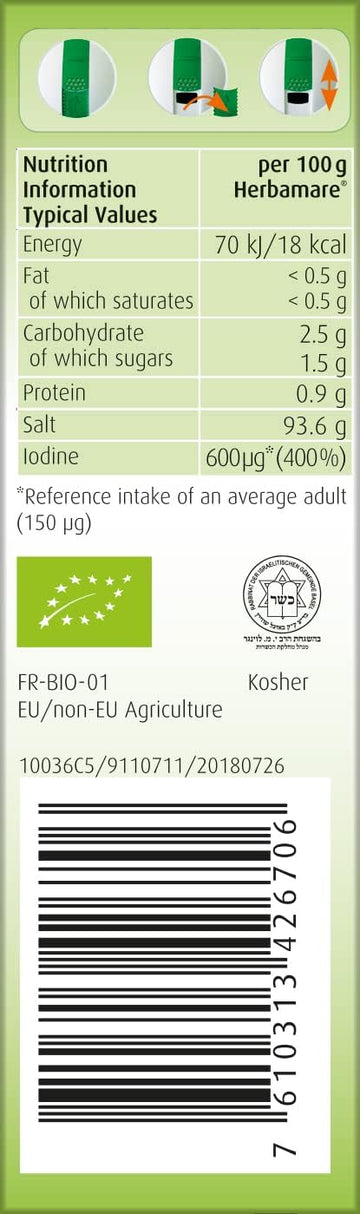 A.Vogel Herbamare® Herb Sea Salt 125G | Unrefined Sea Salt Infused With 13 Fresh Organic Herbs And Vegetables