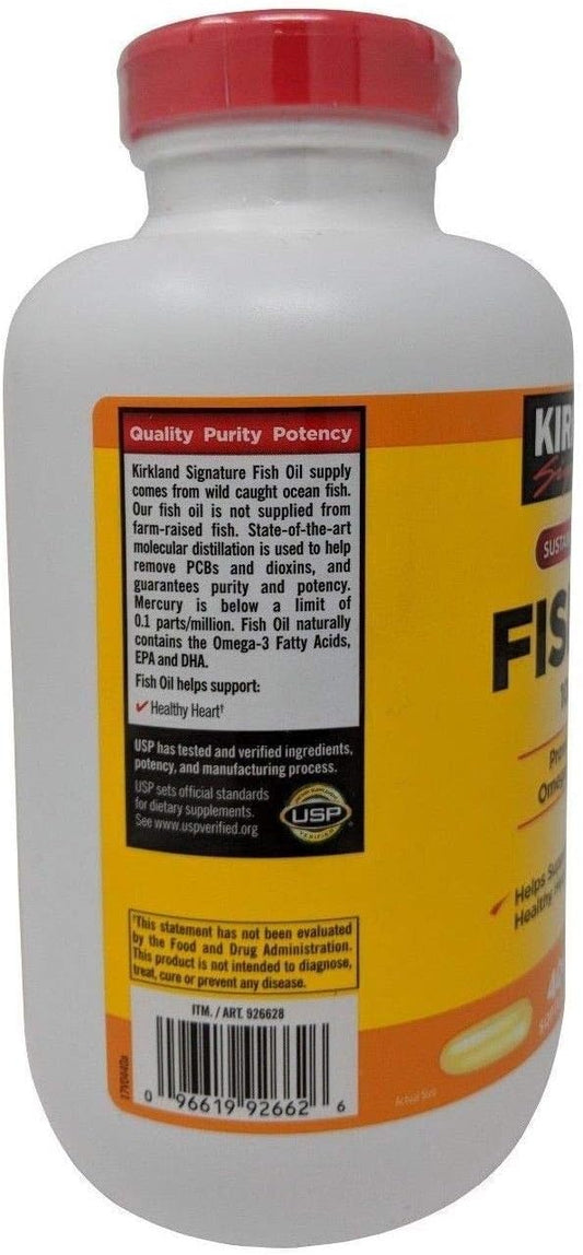 Kirkland Signature Fish Oil Concentrate with Omega-3 Fatty Acids, 400 Softgels, 1000mg