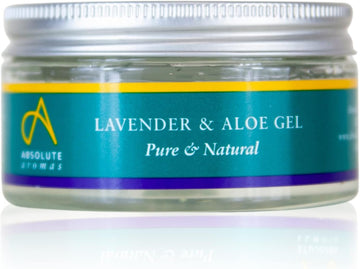 Absolute Aromas Aloe Vera & Lavender Gel 100G - Pure Aloe Vera Hydrating Face & Body Moisturiser, Natural Aloe Cream For Dry Skin, Sunburn, Acne, Soothing & Moisturising