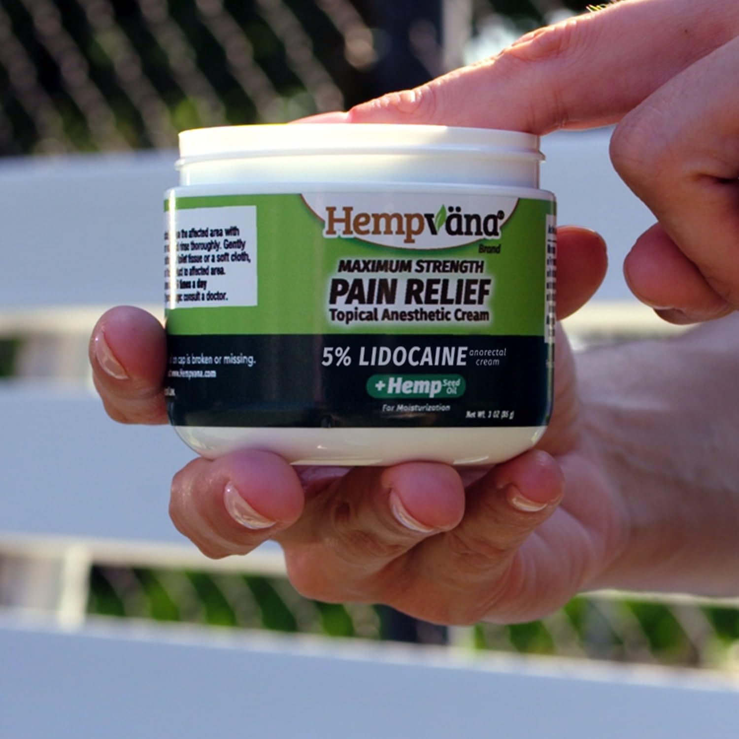 Hempvana Lidocaine 5% Relief Cream, AS-SEEN-ON-TV, Strongest Cream, Numbs Irritated Nerves for Fast Anorectal Relief, Enriched with Hemp Seed Oil, Non-Greasy & Odor-Free, 3-oz Jar : Health & Household