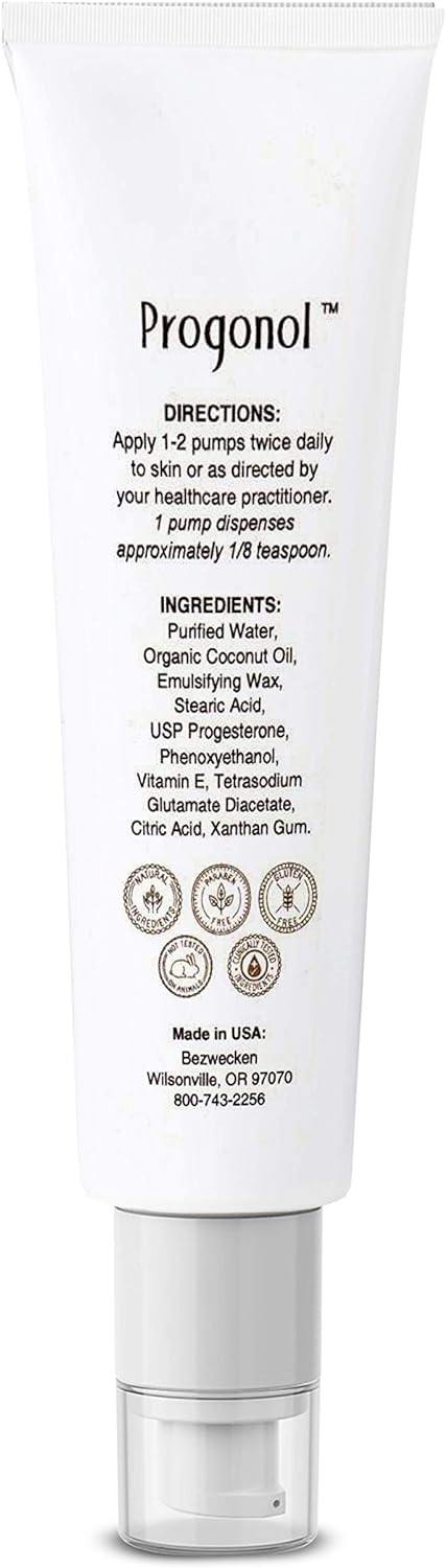 Bezwecken - Progonol - 2Oz Crème - Professionally Formulated Pre-Menopause & Pms Symptom Support - Safe, Natural, Paraben Free - 30 Day Supply