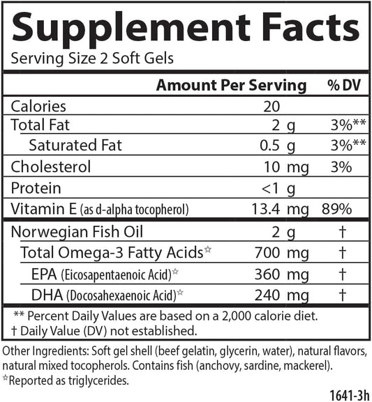 Carlson - The Very Finest Fish Oil, 700 Mg Omega-3S, Norwegian Fish Oil Supplement, Wild Caught Omega 3 Fish Oil, Sustainably Sourced Fish Oil Capsules, Omega 3 Supplement, Orange, 120 Softgels