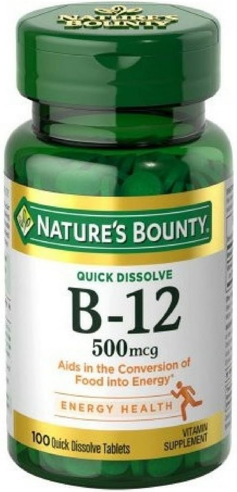 Nature’s Bounty Vitamin B-12 500 mcg, 100 Count (Pack of 2) : Health & Household