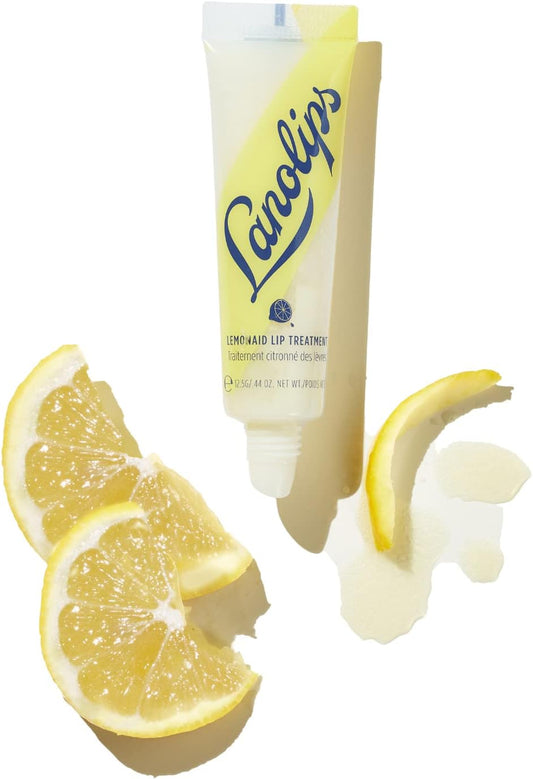 Lanolips Lemonaid Lip Treatment - Hydrating Lip Exfoliant With Lanolin, Lemon Oil Vitamin E + Shimmer - Tinted Moisturizer For Dry, Cracked, Peeling Lips (12.5G / 0.42Oz)