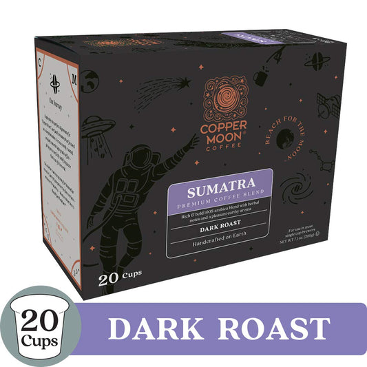 Copper Moon Single Serve Coffee Pods Compatible with Keurig K Cup Brewers, Blend, Sumatra 20 Count