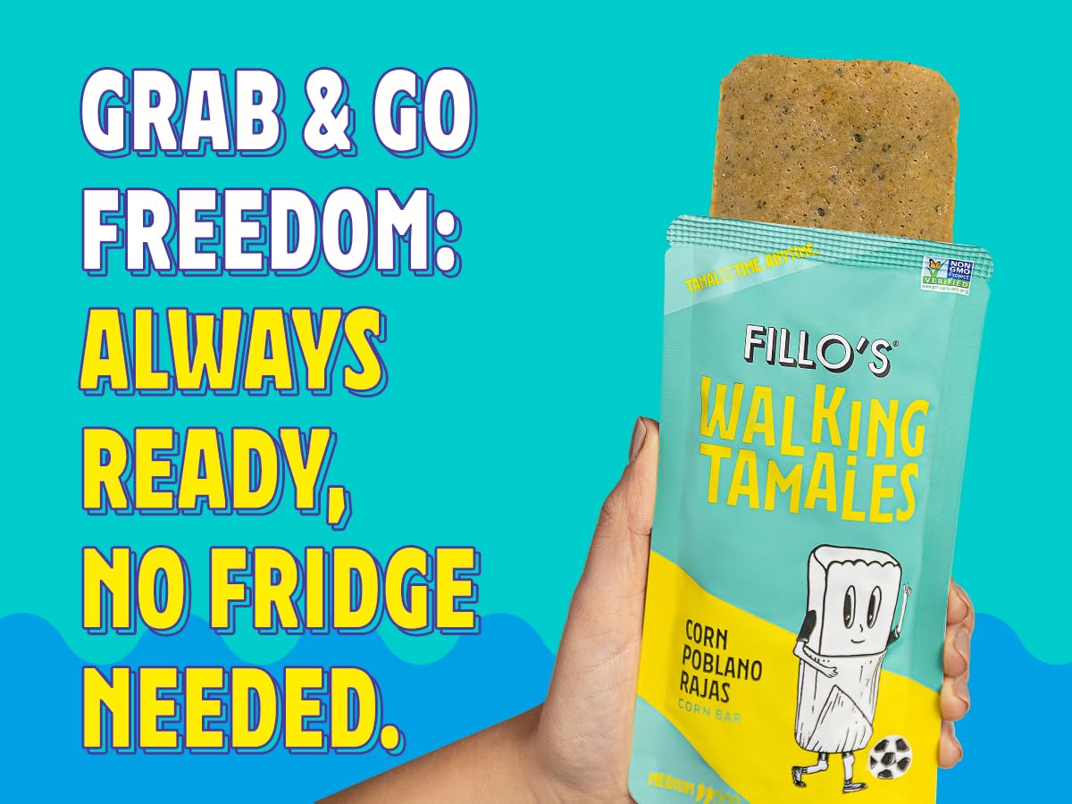 Fillo'S Walking Tamales Corn Poblano Rajas, Pk Of 7, Ready-To-Eat, Delicious, Gluten-Free, Preservative-Free, Vegan Friendly, Microwavable, Non-Gmo : Grocery & Gourmet Food