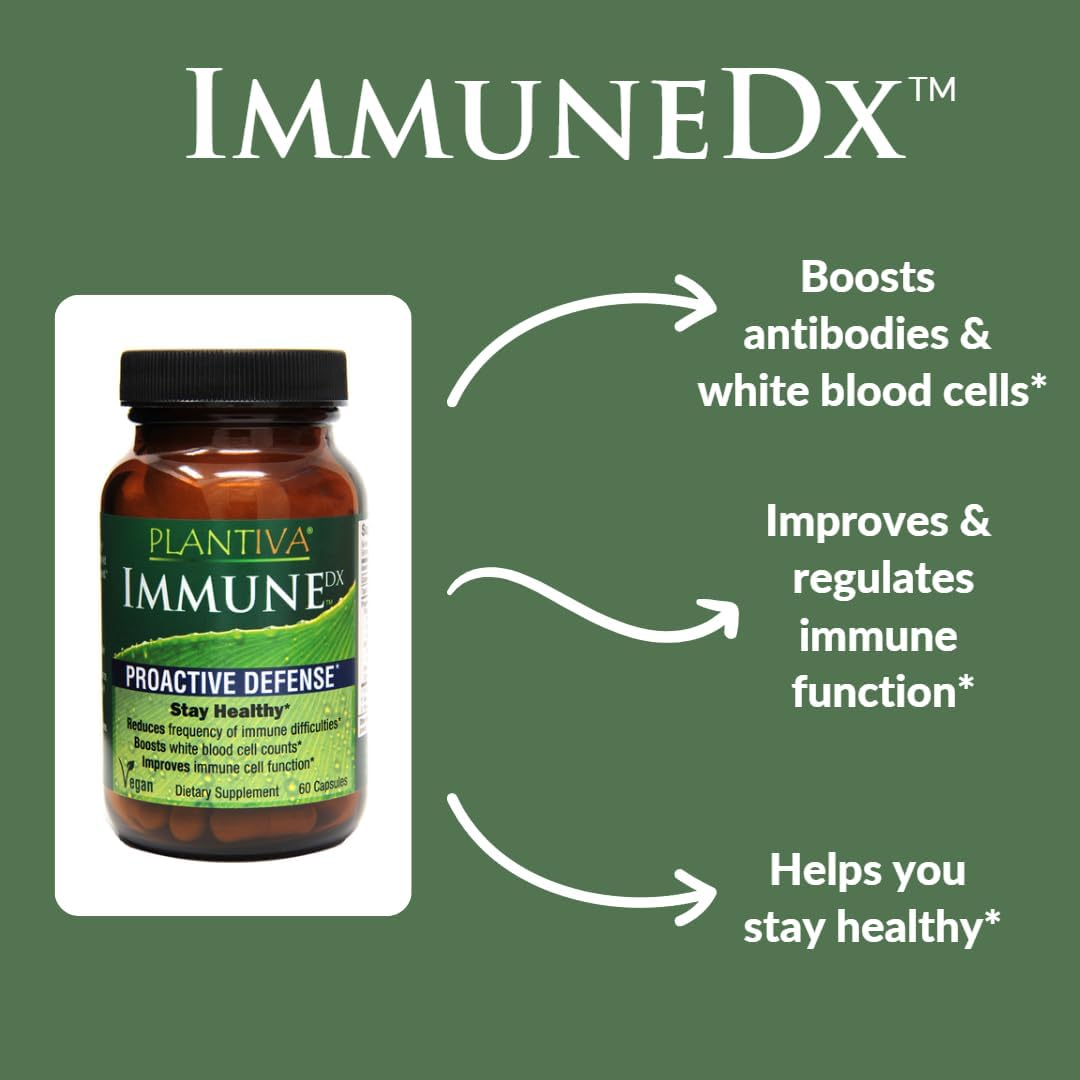Plantiva Immunedx + Colddx Herbal Formulas (60 Ct Bottles) Immune Support Bundle 2Ct : Beauty & Personal Care