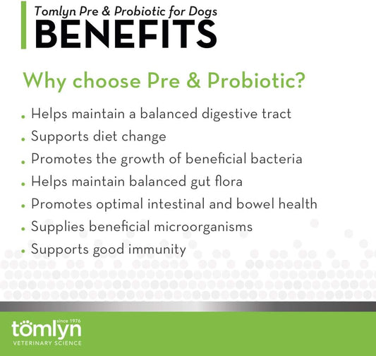 Tomlyn Pre & Probiotic Powder For Dogs, 30Ct