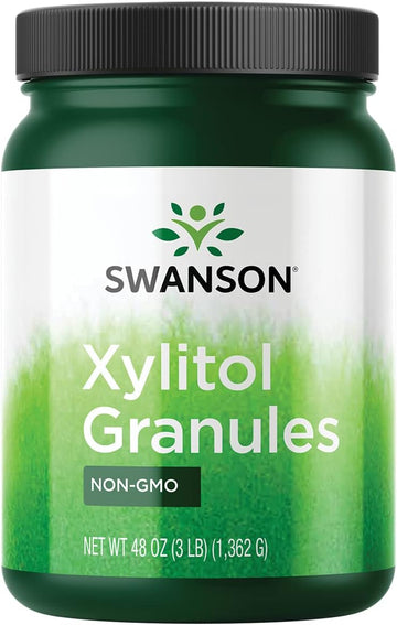 Swanson 100% Pure Non-Gmo Xylitol Granules 48 Ounce (3 Lbs) (1362 G) Granules