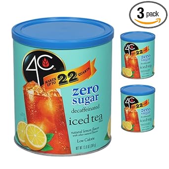 4C Light Powdered Drink Mix Cannisters, Zero Sugar Decaffeinated Iced Tea, 22 Quarts, Family Sized Cannister, Low Calorie, Thirst Quenching Flavors (Light Decaf Iced Tea, 13.9 Ounce (Pack Of 2))