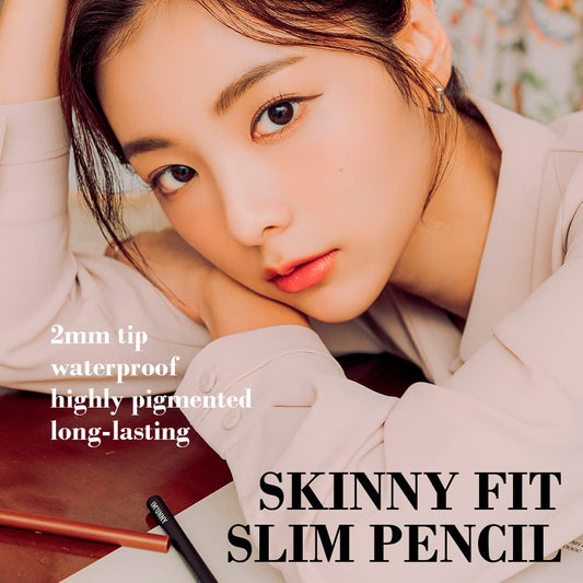 Im Unny Skinny Fit Slim Eyeliner Pencil S03. Mocha Brown, All Day Waterproof, Smooth Easy Drawing, Long Lasting Gel Soft Touch Vivid Color, 1 Count Korean Makeup