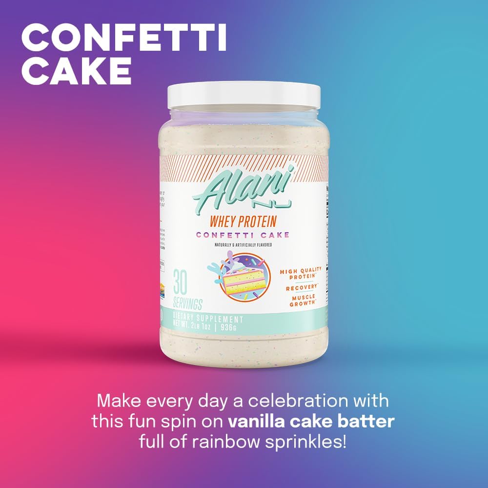 Alani Nu Whey Protein Powder Confetti Cake | 23g Protein with Low Suga