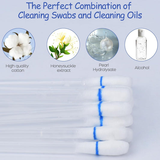 2-In-1 Cat & Dog Ear Cleaning Liquid Swabs - Cat & Dog Ear Cleaner Solution - Gentle & Effective Ear Care - For Daily Ear Cleaning Removes Wax, Dirt, & Odor(50Pcs)
