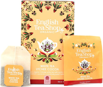 English Tea Shop - White Tea Lychee Cocoa- Pack Of 20 Tea Bag Sachets (Pack Of 6)