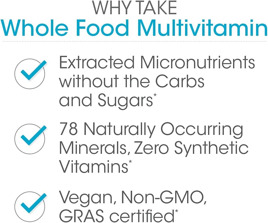 Silver Fern Whole Food Daily Multi Vitamin W/Trace Mineral Blend Supplement - 1 Bottle - 60 Vegicaps - 30 Day Supply - Natural, Non-Gmo, Vegan, Men'S & Women'S Multivitamin - Zero Synthetics : Health & Household
