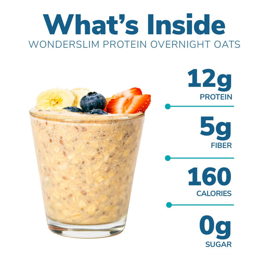 Wonderslim Protein Overnight Oats, Apple Maple Cinnamon, 5G Fiber, Sugar & Gluten Free (7Ct)