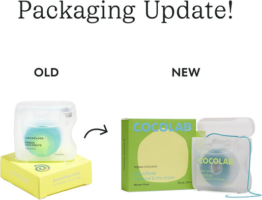 Woven Dental Floss, Dentist-Designed Oral Care, Coconut Scent, Waxed, Expanding, Vegan, Kid-Friendly String Floss With Coconut Oil, 1 Spool (33 Yd)