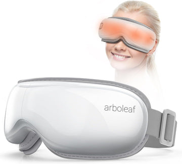 Arboleaf Eye Massager With Heat, Heated Eye Massager For Migraines With Compression And Music, Wireless Eye Mask Massager With Heat, 5 Modes Portable Massaging Eye Mask For Relieve Eye Strain