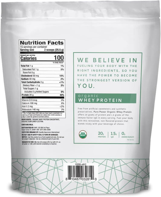Dr. Mercola, Organic Miracle Whey Protein Power, 13.5 Oz (382.5 G), No