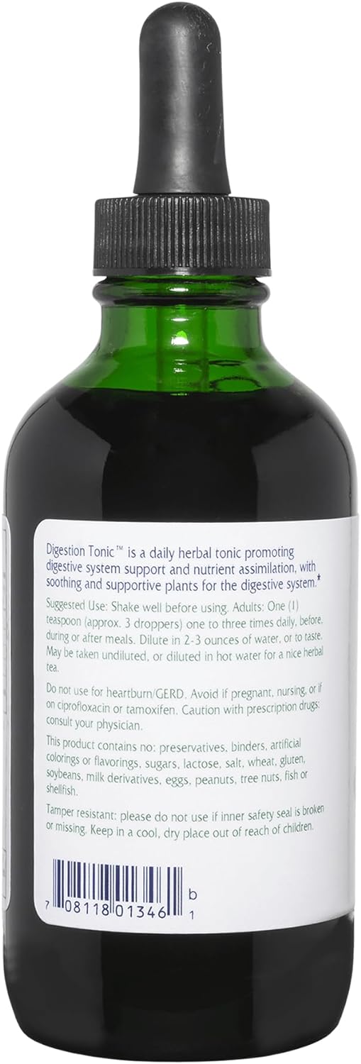 Vitanica Digestion Tonic, Gas and Bloating Relief Supplement, Organic, Improve Digestive Function & Gut Health, for Women & Men, Peppermint Oil Fennel Ginger & Aloe Vera Vegan, 4 Oz : Health & Household