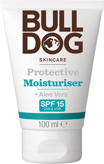 Bulldog Skincare Protective Moisturiser Spf 15 100Ml, Enriched With Aloe Vera, Suitable For All Skin Types (Pack Of 2)