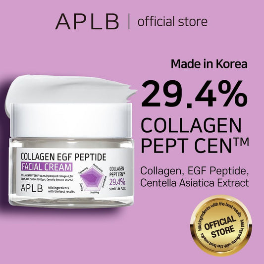 Aplb Collagen Egf Peptide Facial Cream | Collagen Pept Cen⢠29.4% 1.86 Fl.Oz/Korean Skincare, Elasticity Care, Deep Hydration, Revitalize For Gentle And Improve Skin Texture