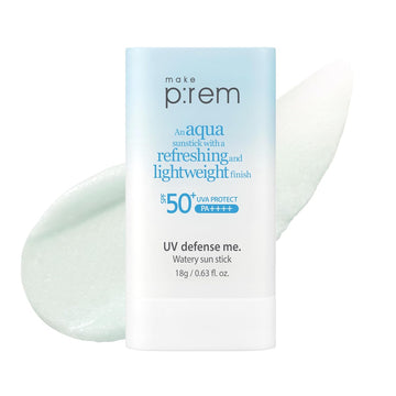 Make P:Rem Uv Defense Me. Watery Sun Stick Spf 50+ Pa++++, Hydrating & Cooling Sun Care Stick, Lightweight, Non-Greasy Finish, Korean Sunscreen, 0.63 Fl. Oz., 18G : Beauty & Personal Care