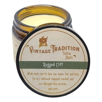 Vintage Tradition Beef Tallow All Purpose Balm - Healing, Hydrating Musk Skin Care Salve Replaces Body Lotion, Hand Cream, More - Essential Oil, Olive Oil, And Grass-Fed Tallow, 2 Fl. Oz