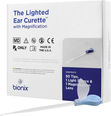 Bionix - Lighted Microloop Ear Curette Tool, Earwax Removal Tool, Helps Remove Wax Buildup, For Safe Earwax Removal, Convenient & Easy-To-Use, Ideal For Healthcare Providers, Single-Use (50 Count)