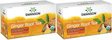 Swanson 100% Certified Organic Ginger Root Tea 20 Bag(S) (2 Pack)