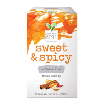 Good Earth Herbal Tea, Sweet & Spicy, Caffeine Free, Packaging May Vary, 18 Count, Pack Of 6