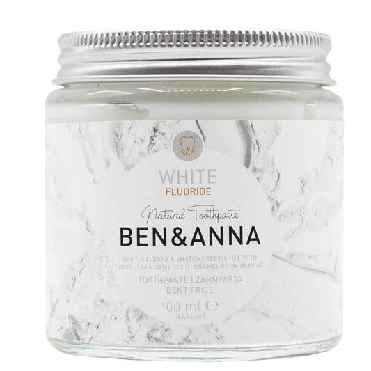 Ben & Anna Natural White With Flouride Toothpaste Jars 3.53 Oz
