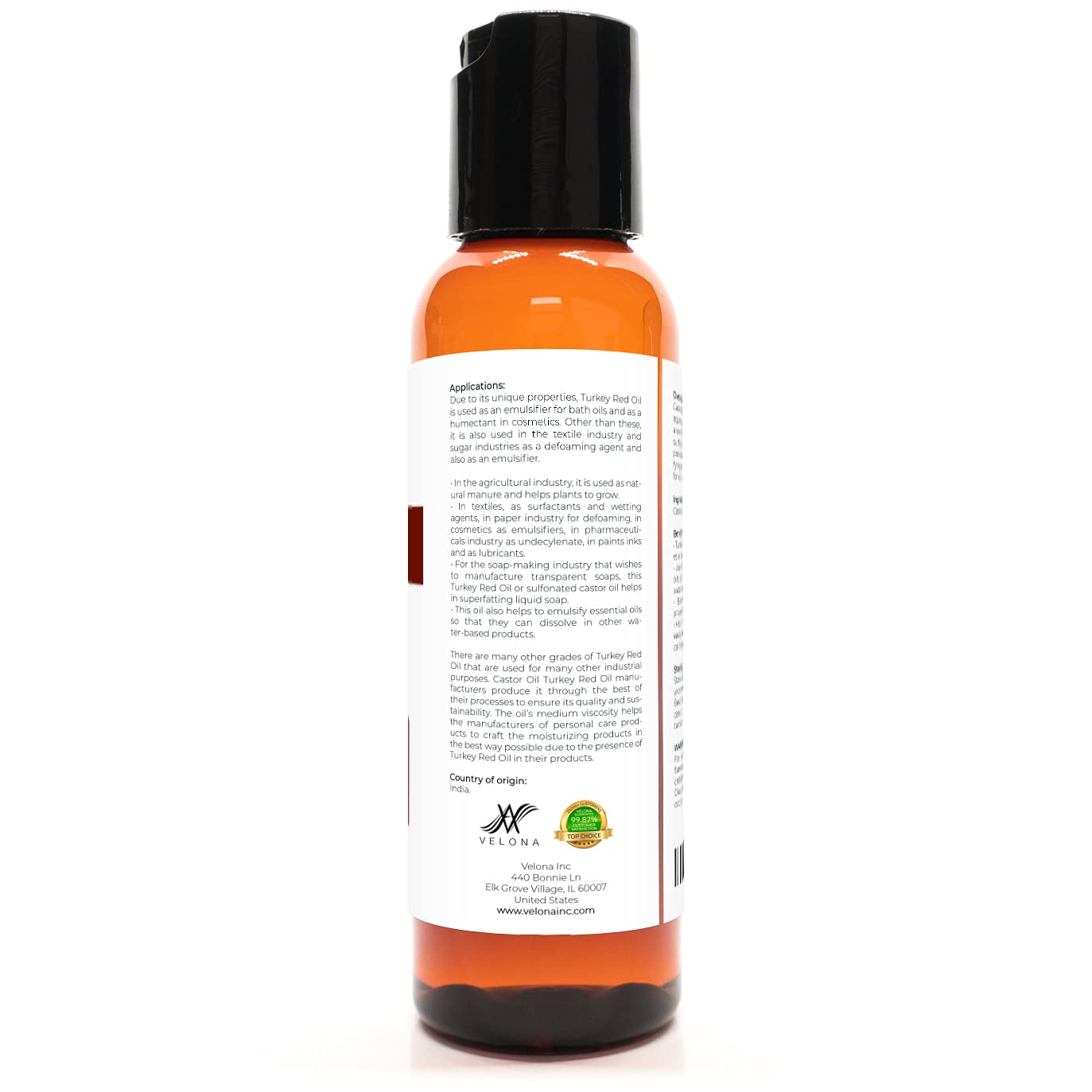 velona Castor Oil Turkey Red 2 oz | 100% Pure and Natural Carrier Oil | Cold Pressed | Hair, Body and Skin Care | Use Today - Enjoy Results : Beauty & Personal Care
