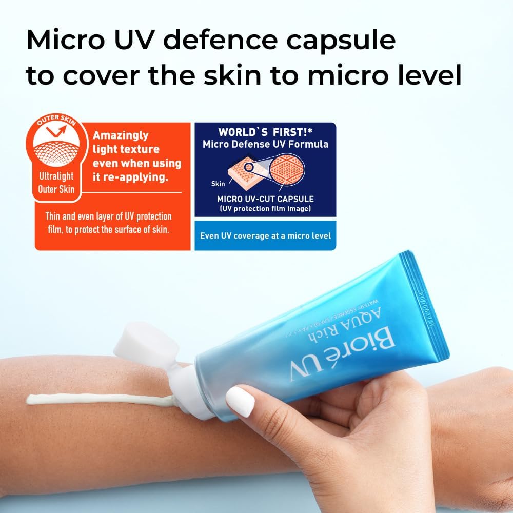 Biore UV Aqua Rich Watery Essence Sunscreen SPF50+ PA++++ 70g Sunscreen Made in Japan (Wortery Essence) : Amazon.co.uk: Beauty