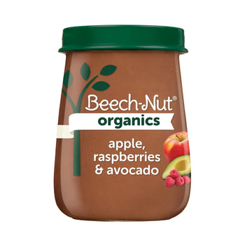 Beech-Nut Organics Stage 2 Organic Baby Food, Apple Raspberries & Avocado, 4Oz Jar