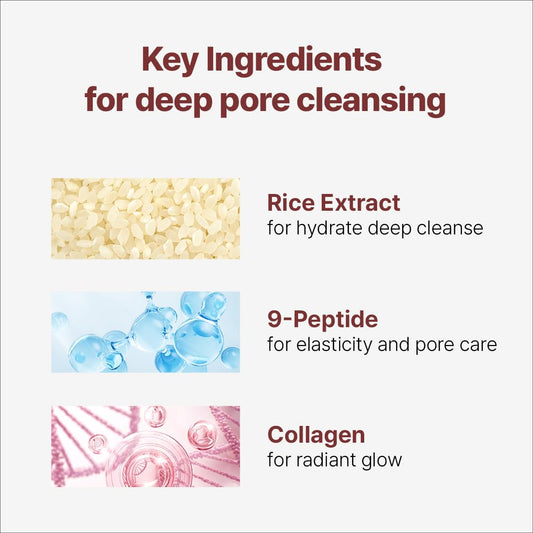 Nacific Rice Pepta Collagen Sherbet Cleansing Balm 2.82Oz. 80G Makeup Remover Korean Skincare Deep Cleansing Face Cleanser Pore Purifying Glow Glass Skin Non Greasy For All Skin Types