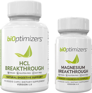 Bioptimizers - Magnesium Breakthrough (60 Capsules) And Hcl Breakthrough (90 Capsules) Supplement Bundle