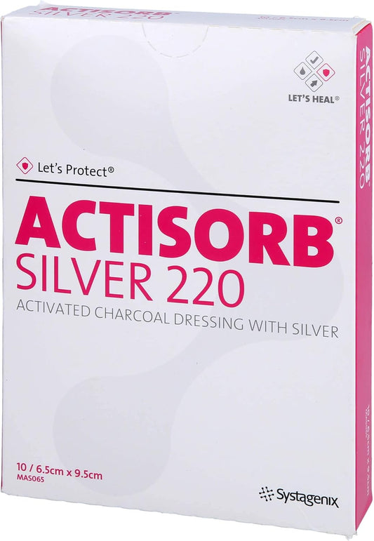 Actisorb 220 Silver 9.5 X 6.5 Cm Sterile Compresses Pack Of 10