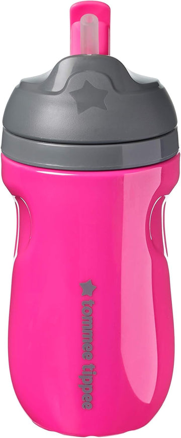 Tommee Tippee Insulated Straw Cup For Toddlers, Spill-Proof, 9Oz, 12M+, 1-Count, Pink
