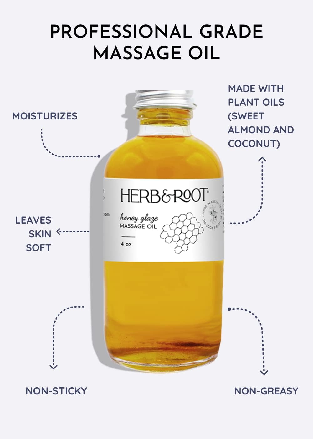 Body Massage Oil | Herb & Root | Edible Botanical Infused Premium Mass