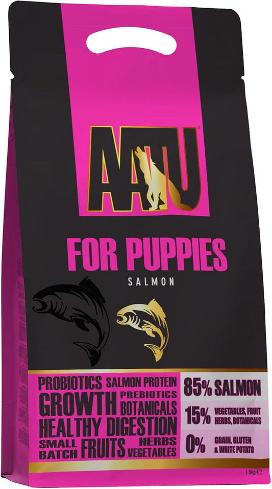 Aatu 85/15 Complete Dry Puppy Food, Salmon 1.5Kg - Dry Food Alternaitve To Raw Feeding, High Protein. No Nasties, No FillersAp1