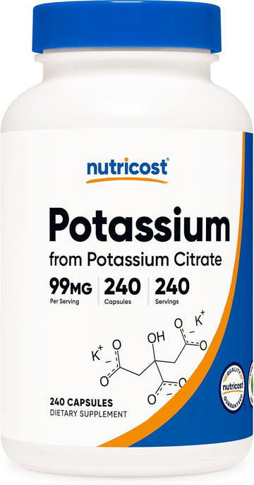 Nutricost Potassium Citrate 99Mg, 240 Capsules - Gluten Free, Non-Gmo