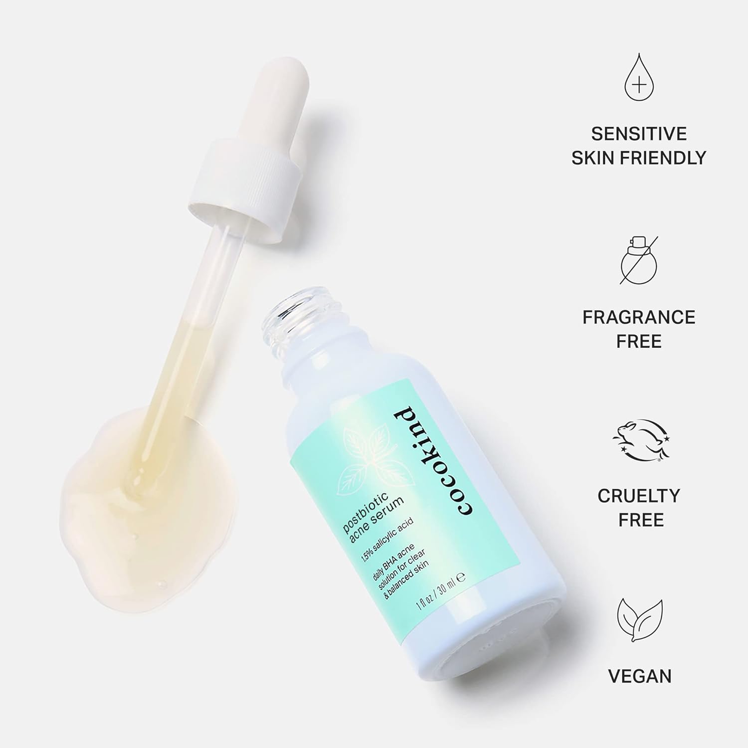 Cocokind Postbiotic Acne Serum, Salicylic Acid Serum And Bha Liquid Exfoliant - Exfoliating, Brightening And Hydrating Serum : Beauty & Personal Care
