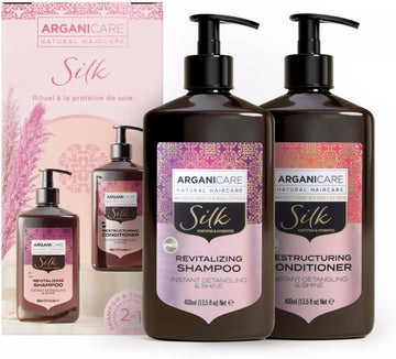 Arganicare Set Of Duo Revitalising Shampoo And Conditioner With Silk Protein