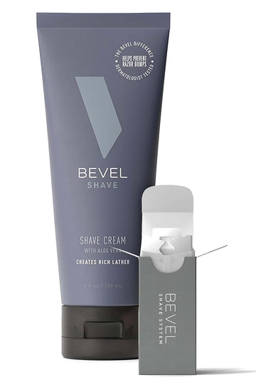 Bevel Razor Blades & Shave Cream Bundle - Includes Shaving Cream For Men & 20 Safety Razor Blades For Men, Clinically Tested To Reduce Skin Irritation And Prevent Razor Bumps