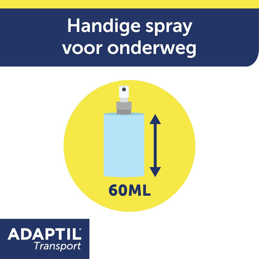 Adaptil Transport Spray For Dogs 60Ml, Adaptil Dog Calming Spray Uses Pheromones To Help Reduce Anxiety And Stress In Pet Dogs, Pheromone Spray Helps Anxious Dogs Stay Calmer