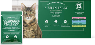 By Amazon Complete Food For Adult Cats, Fish Selection In Jelly, 4.8 Kg (48 Packs Of 100G)Cz801055-02/ Cz843
