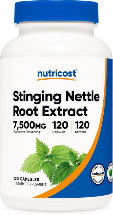 Nutricost Stinging Nettle Root Extract 7500Mg, 120 Capsules - Vegetarian Friendly, Non-Gmo, Gluten Free (750Mg Of 10:1 Extract)
