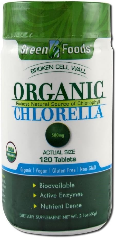 100% Organic Chlorella; 500Mg