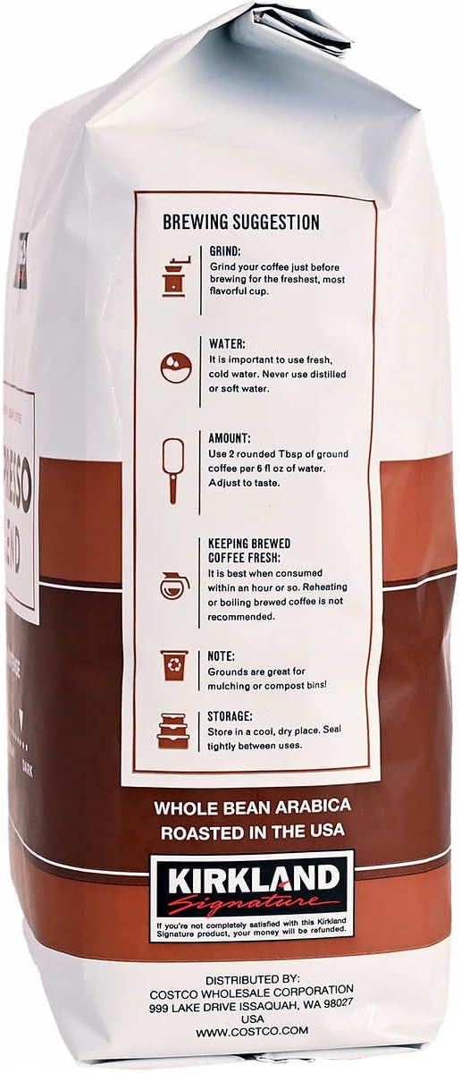 Kirkland Signature Whole Bean Coffee Espresso Blend, 1.13Kg